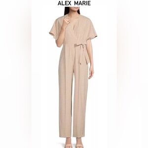 Alex Marie
Juliana Gingham Print Linen Blend V-Neck Jumpsuit